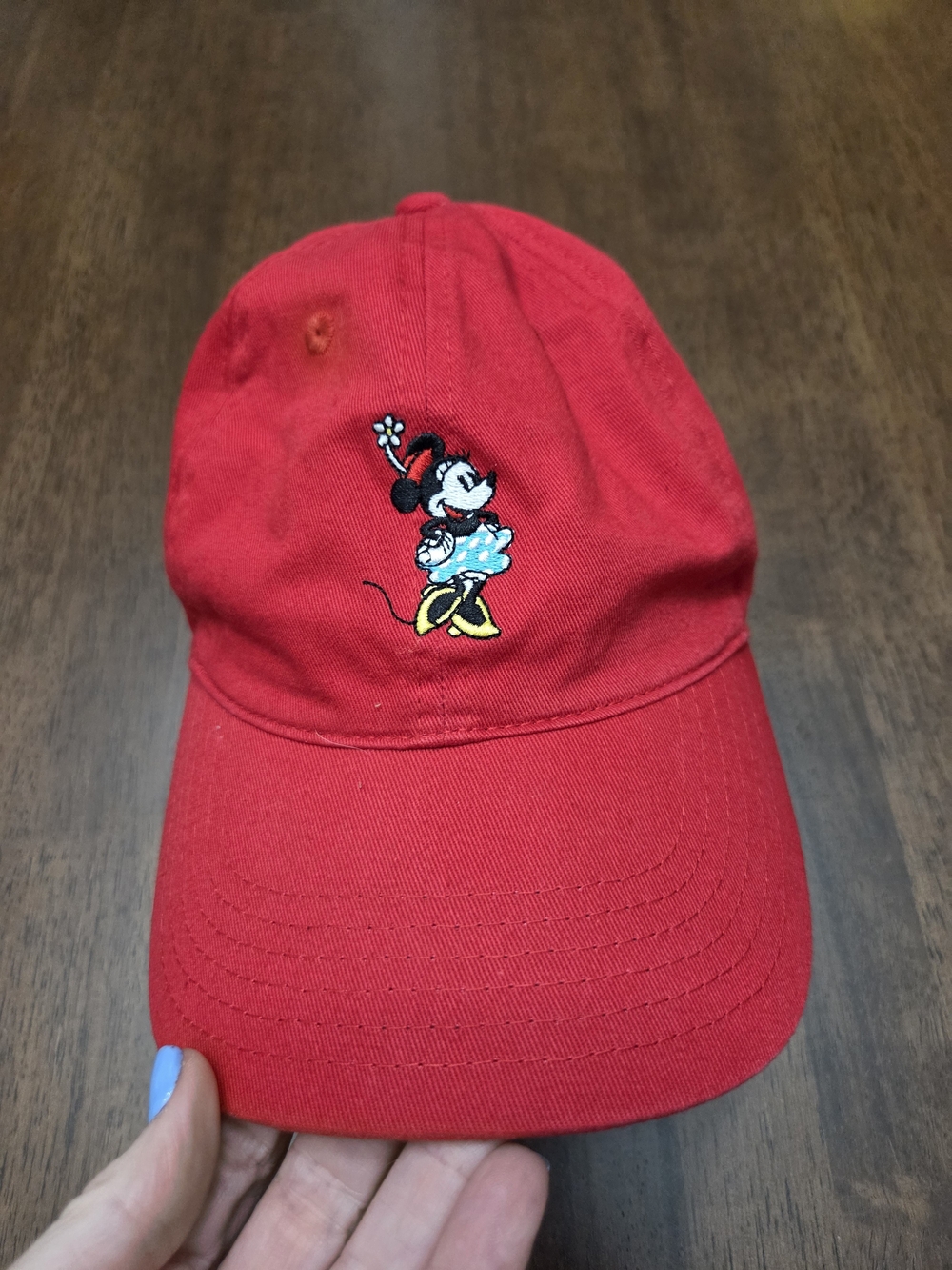 Disney Red Minnie Mouse Embroidered Baseball Cap